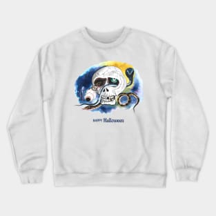 Happy Halloween Skull Snake Crewneck Sweatshirt